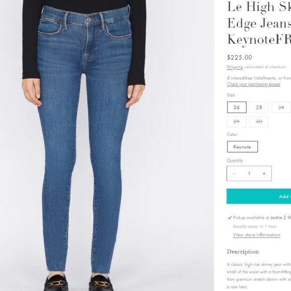 Frame Le High Skinny Raw Edge Jeans - Picture 8 of 11